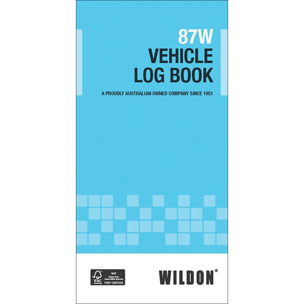 Wildon - Vehicle Log Book, 210x105mm Landscape Soft Cover - Blue